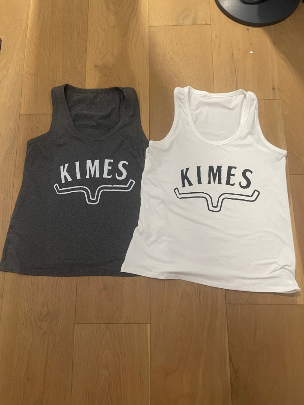 Offbrand Kimes Ranch Tank Tops in White and Charcoal with Logo